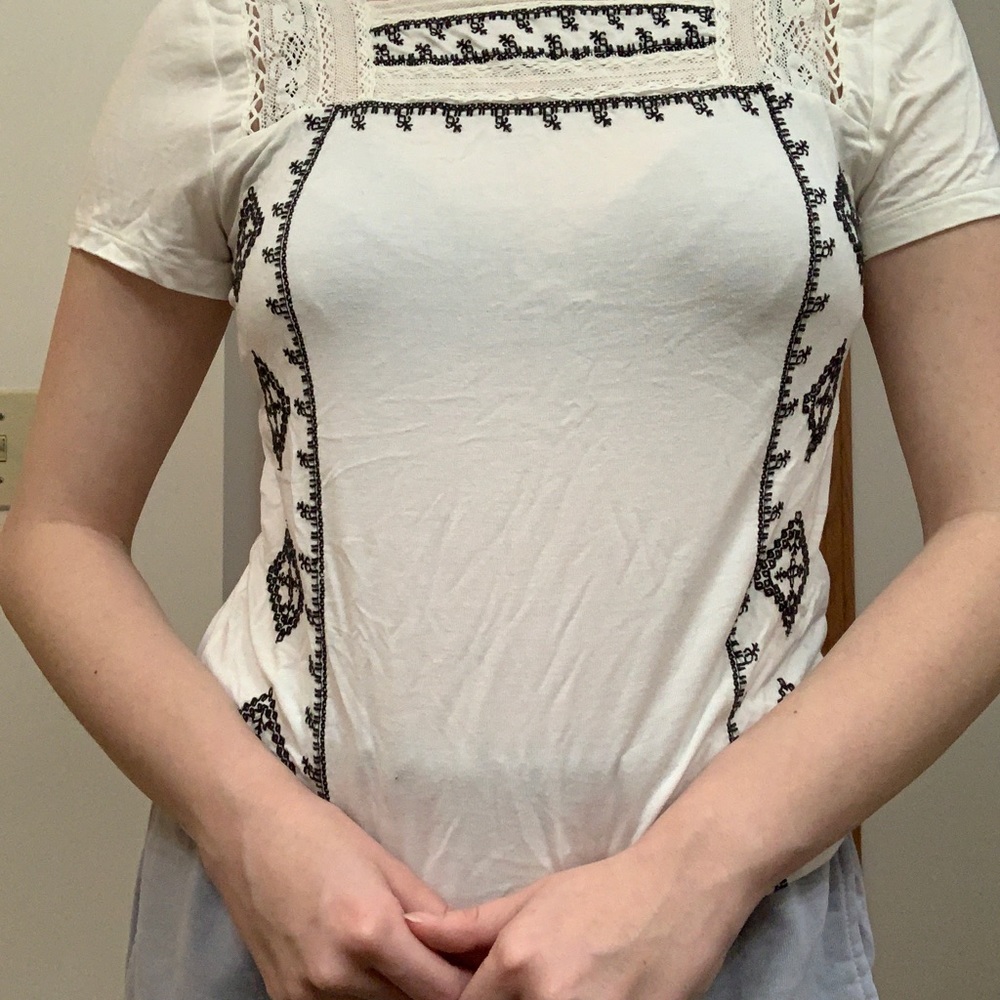 American Eagle Outfitters Embroidered Top